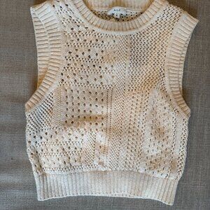 A.L.C. Sawyer crop Ivory knit sleeveless top SIZE M